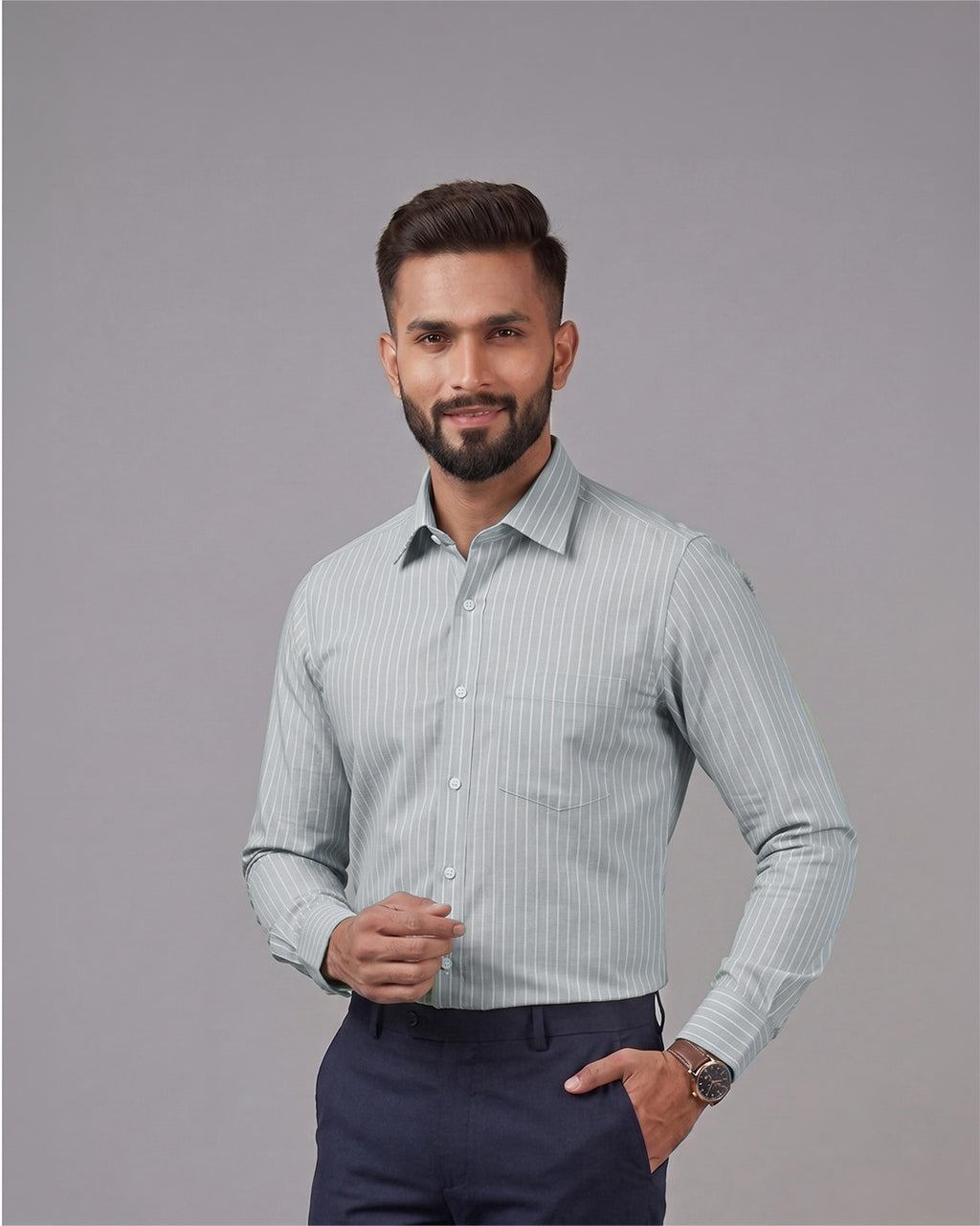 Dobby Stripe Formal Shirt