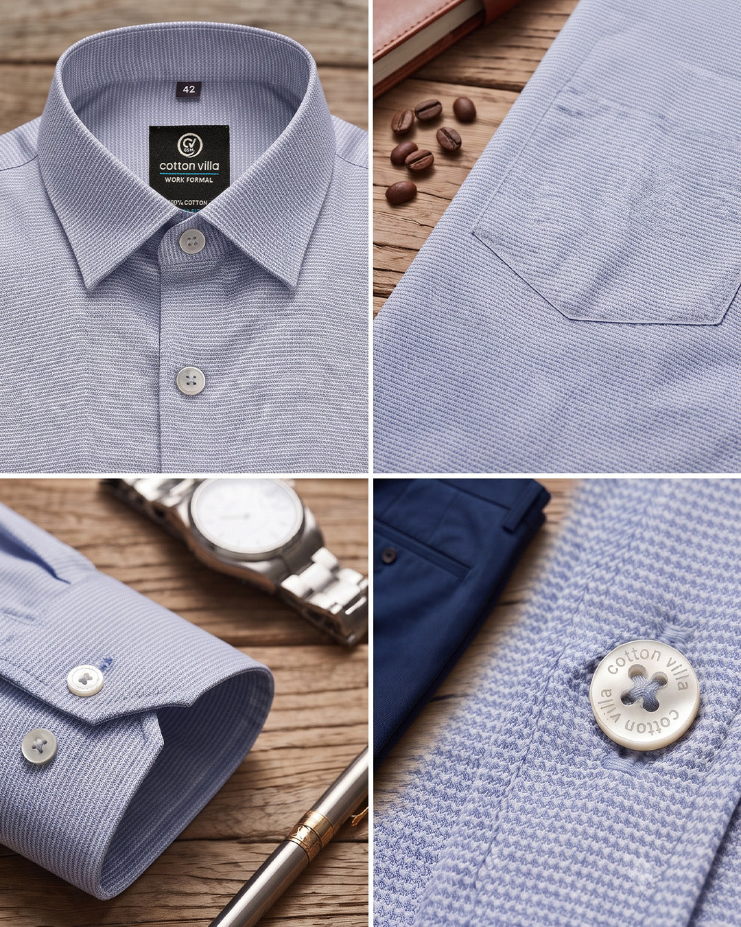 Solid Textured Cotton Shirt