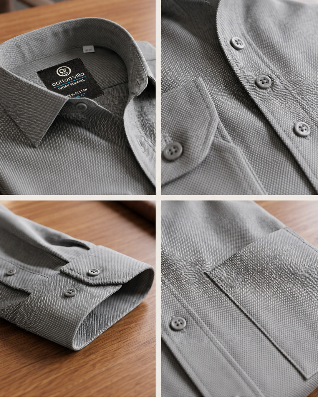 Solid Textured Cotton Shirt