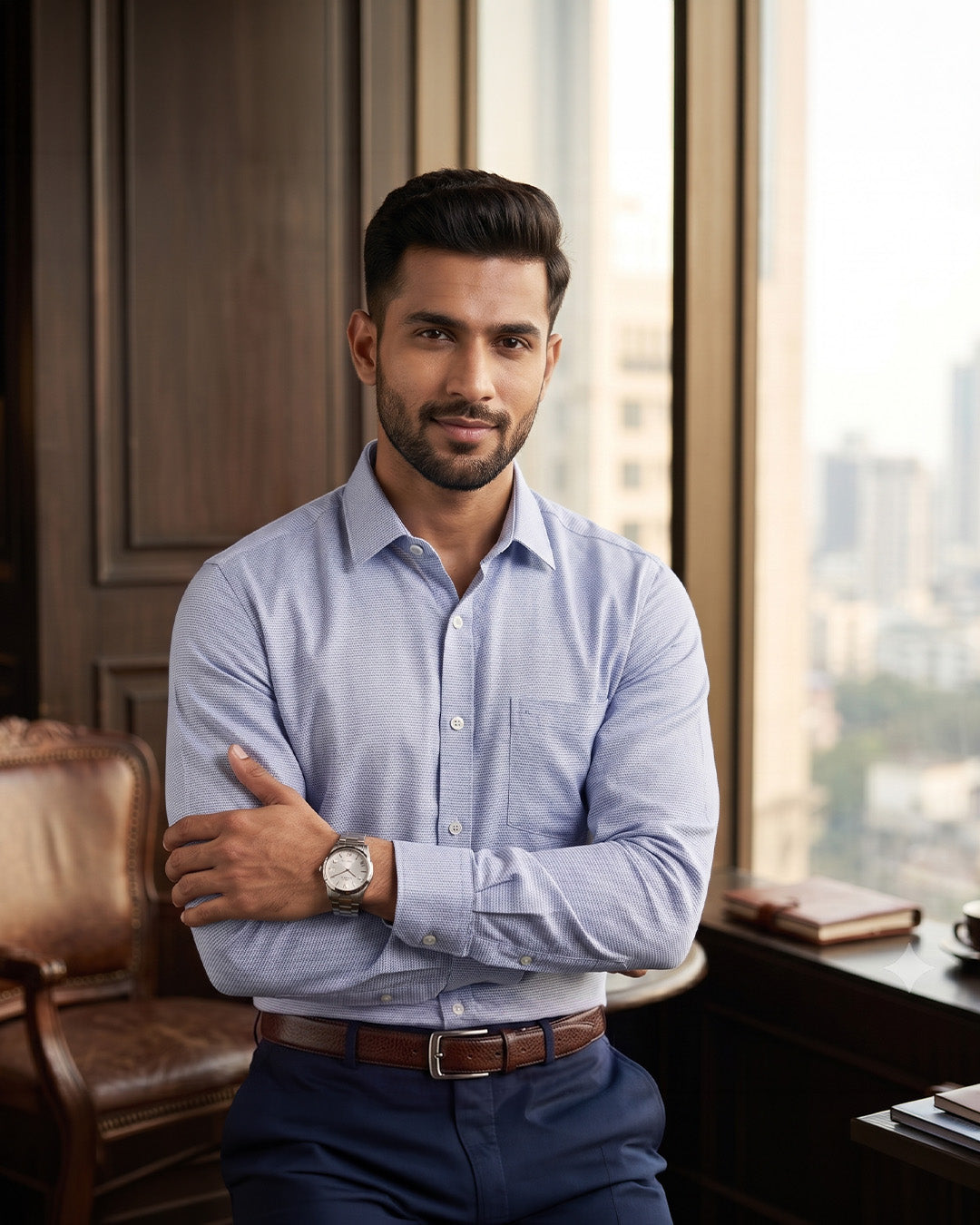 Solid Textured Cotton Shirt