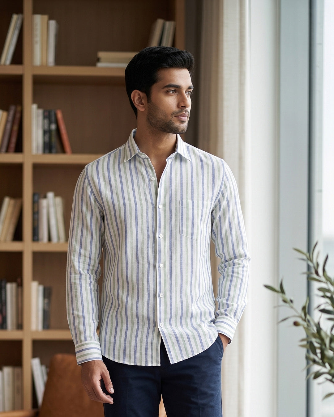 Summer Stripe Cotton Shirt