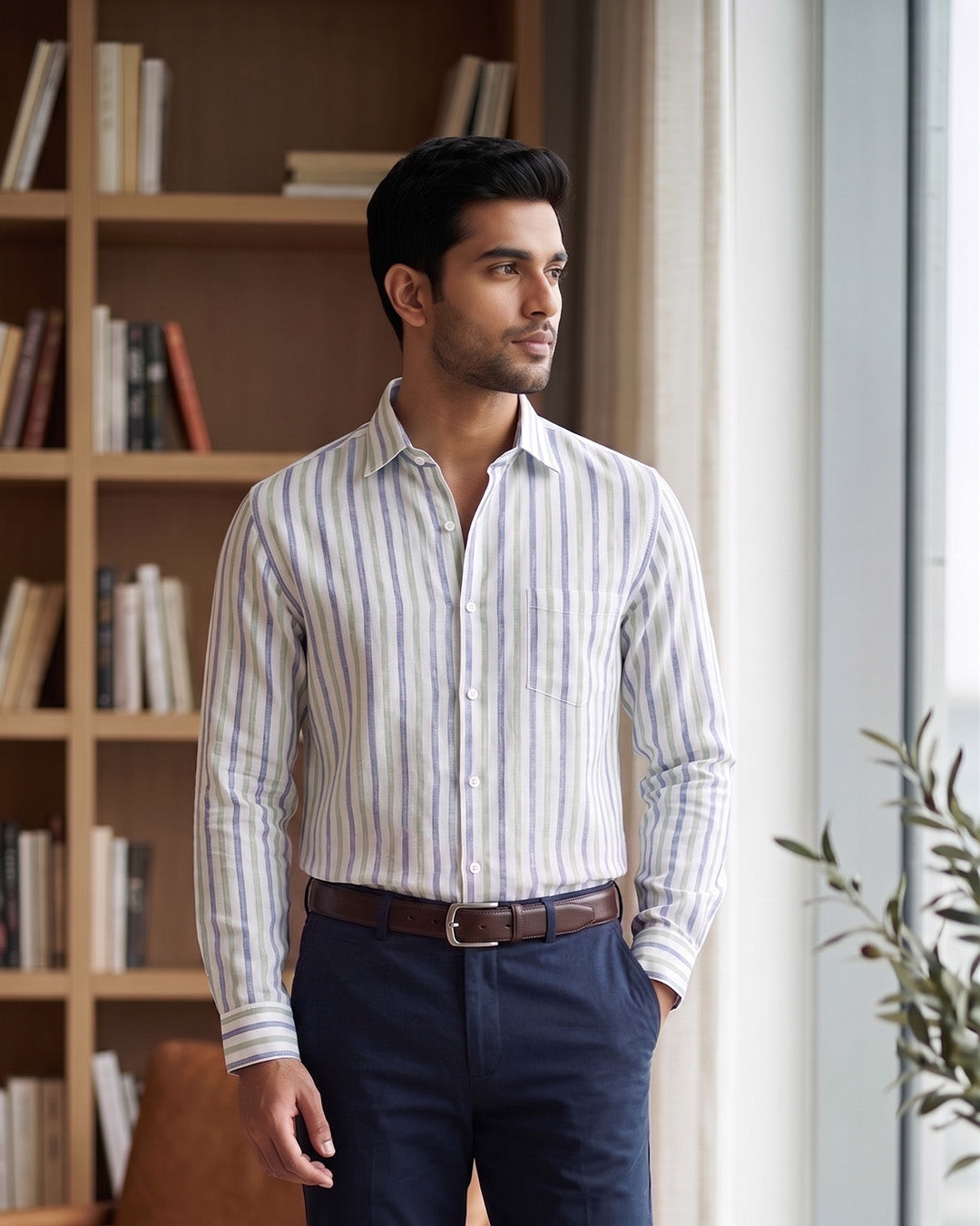 Summer Stripe Cotton Shirt