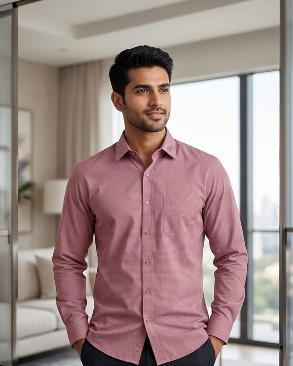 Dusty Rose Dobby Shirt